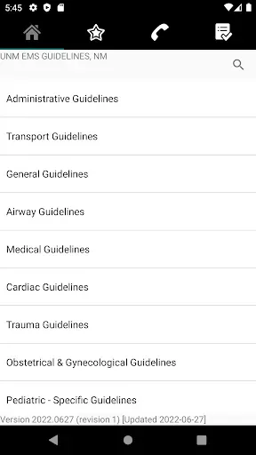Скриншот 1 — UNM EMS GUIDELINES