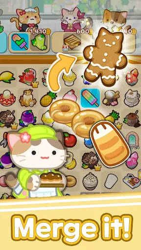 Скриншот 1 — Merge Meow Cafe : Coffee cat
