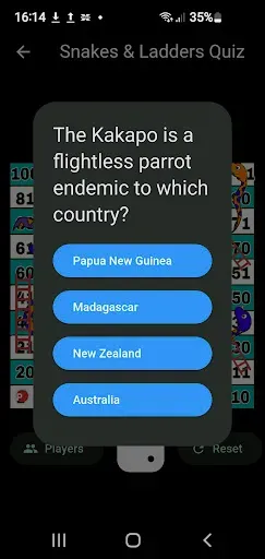Скриншот 1 — Snakes & Ladders Quiz