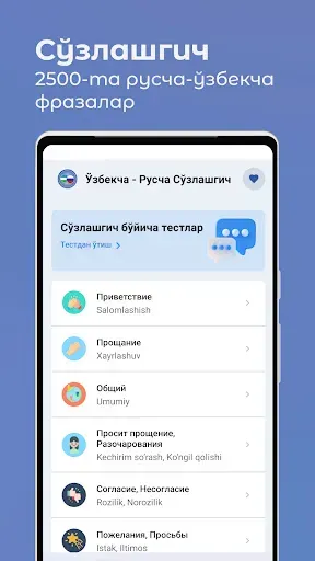 Скриншот 1 — Ўзбекча - Русча Сўзлашгич
