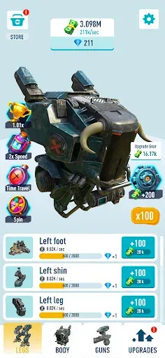 Скриншот 3 — Idle Armored robots — war game