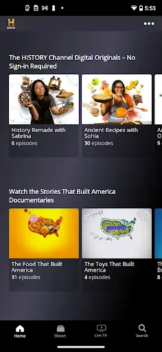 Скриншот 5 — HISTORY: Shows & Documentaries