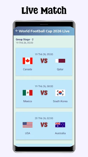 Скриншот 1 — World Football Cup 2026 Live
