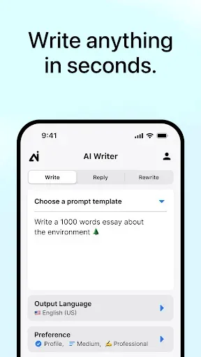 Скриншот 2 — AI Writer: Any Content Writing