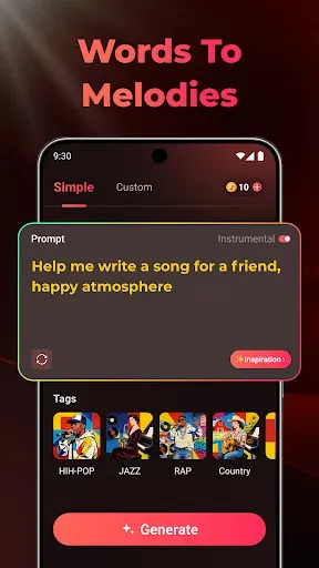 Скриншот 2 — SongAI - AI Music Generator