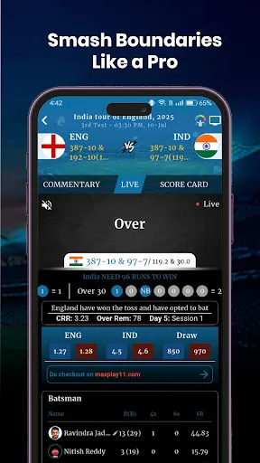 Скриншот 2 — CricMan: Max Cricket Live Line