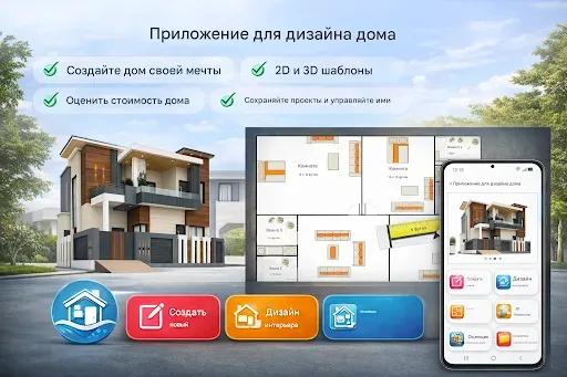 Скриншот 1 — Приложение для дизайна домов