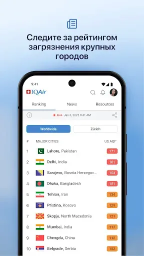 Скриншот 4 — IQAir AirVisual | Эко Воздух