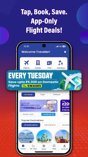 Скриншот 1 — AkbarTravels: Flights & Hotels