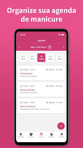 Скриншот 1 — Agenda para Manicure - AppNail