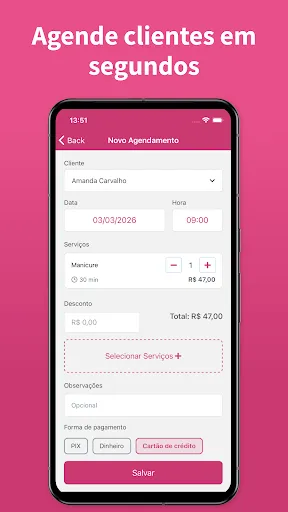 Скриншот 2 — Agenda para Manicure - AppNail