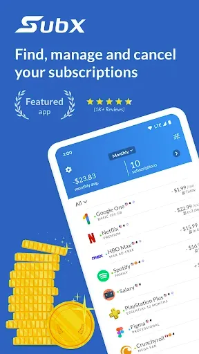 Скриншот 1 — SubX - Subscription Manager