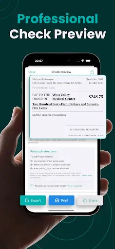 Скриншот 2 — Check Writer: QuickCheck