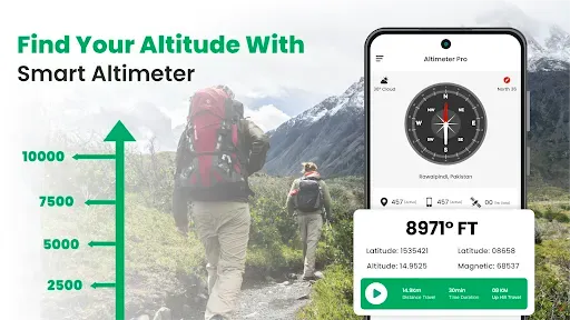 Скриншот 1 — Altimeter Altitude & Compass