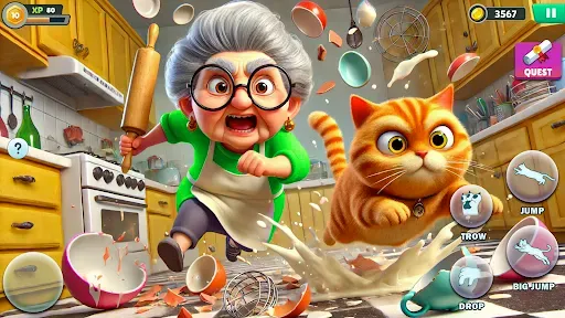 Скриншот 1 — Kitty vs Granny Prank Battle