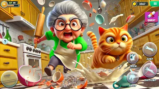 Скриншот 6 — Kitty vs Granny Prank Battle