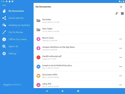 Скриншот 8 — Amazon WorkDocs