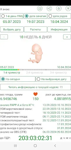 Скриншот 8 — Календарь беременности и родов
