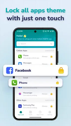 Скриншот 1 — Блокировка приложения - Lockit