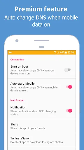 Скриншот 2 — Изменение DNS (5G / Wifi)