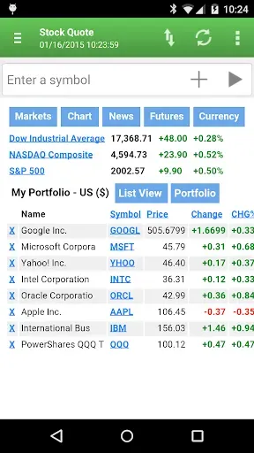 Скриншот 1 — Stock Quote