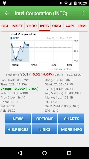 Скриншот 2 — Stock Quote