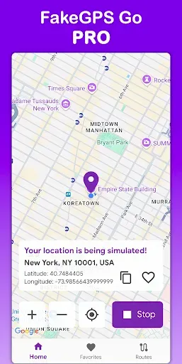 Скриншот 1 — Fake GPS Go Pro Location Spoof