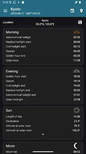 Скриншот 8 — Sun Position: Sunrise & Sunset