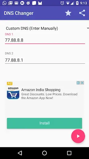 Скриншот 1 — DNS Changer No Root 4g 5g wifi
