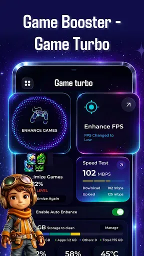 Скриншот 1 — Game Booster: FPS, Game Turbo
