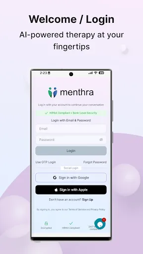 Скриншот 1 — Menthra: AI Wellness Companion