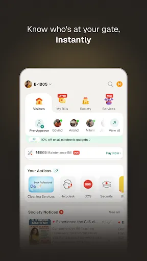 Скриншот 1 — NoBrokerHood:Smart Society App