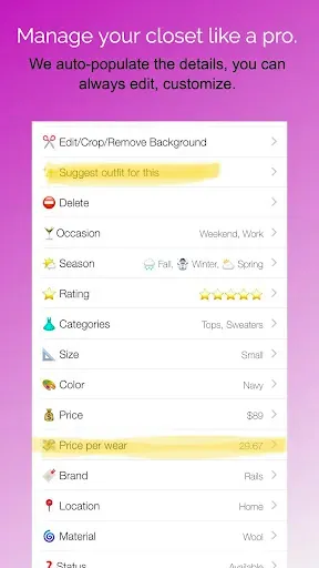Скриншот 5 — Pureple AI Outfit Planner