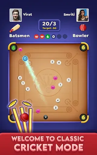 Скриншот 6 — Carrom Cricket: Disc Pool Game
