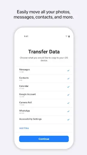 Скриншот 1 — Перенос на iOS