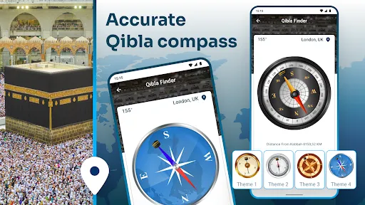 Скриншот 1 — Qibla Compass with Salah Time