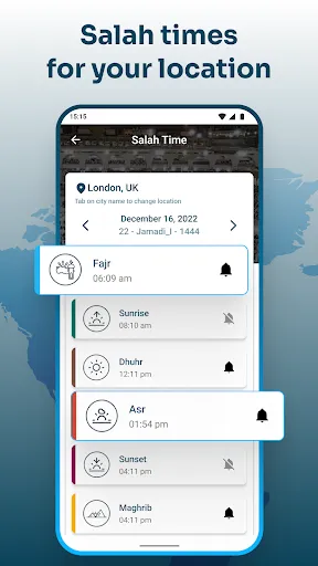 Скриншот 4 — Qibla Compass with Salah Time