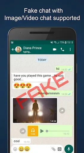 Скриншот 1 — Fake Chat ChatsMock Text Prank