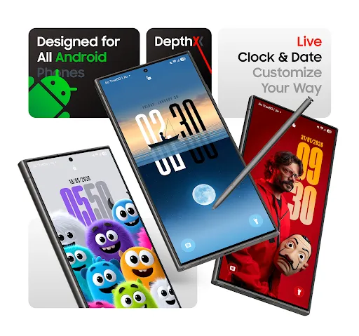 Скриншот 1 — DepthX - Live Clock Wallpapers
