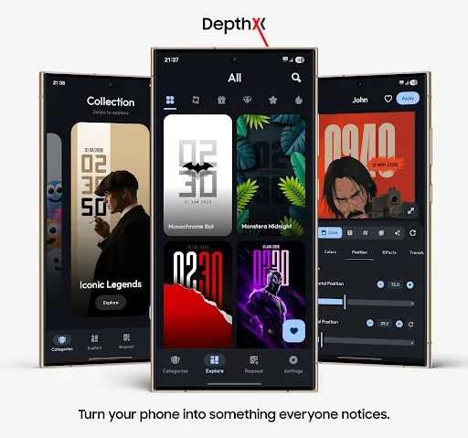 Скриншот 8 — DepthX - Live Clock Wallpapers
