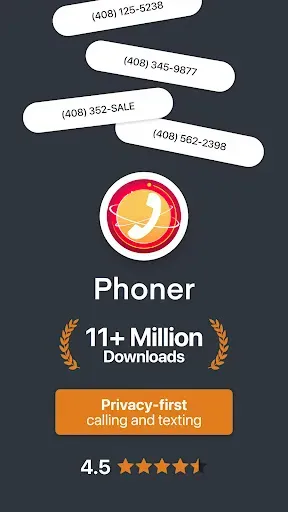 Скриншот 1 — Phoner: Second Phone Number