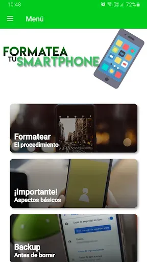 Скриншот 1 — Cómo formatear un teléfono