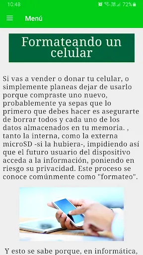 Скриншот 8 — Cómo formatear un teléfono