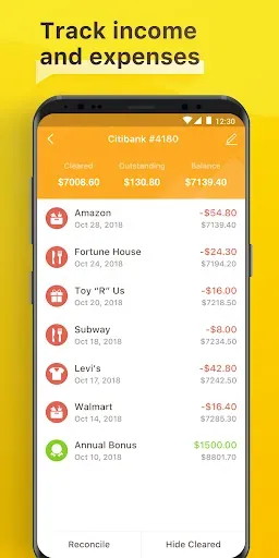 Скриншот 2 — Checkbook - Account Tracker