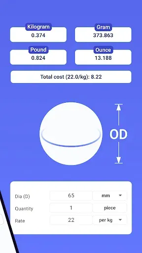 Скриншот 2 — Metal Weight Calculator