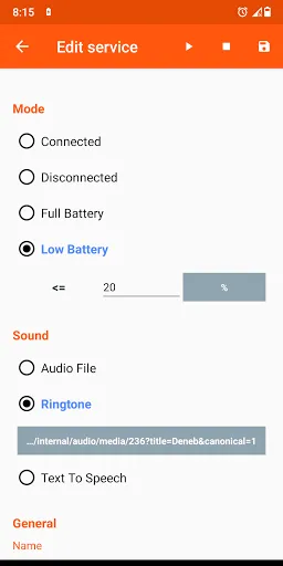 Скриншот 3 — Battery Sound Notification