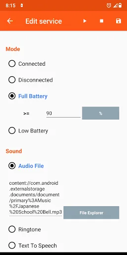 Скриншот 8 — Battery Sound Notification
