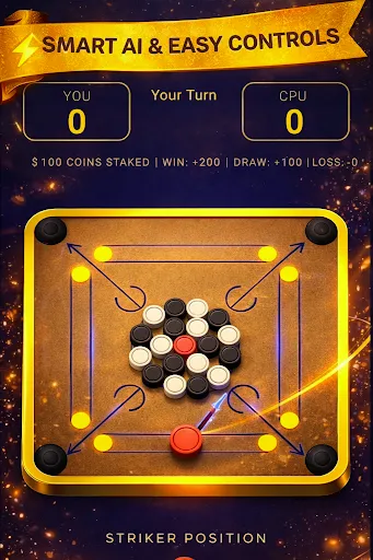 Скриншот 5 — Carrom Board - Offline Game
