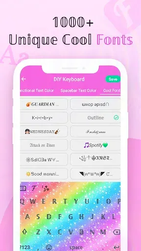 Скриншот 2 — Cool Fonts Keyboard & Themes