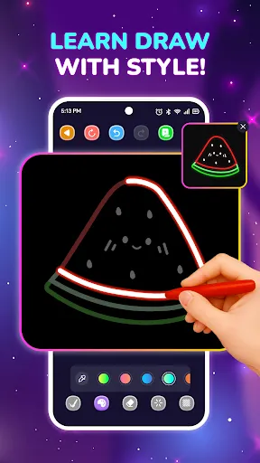 Скриншот 4 — Neon Glow Drawing: Doodle Art